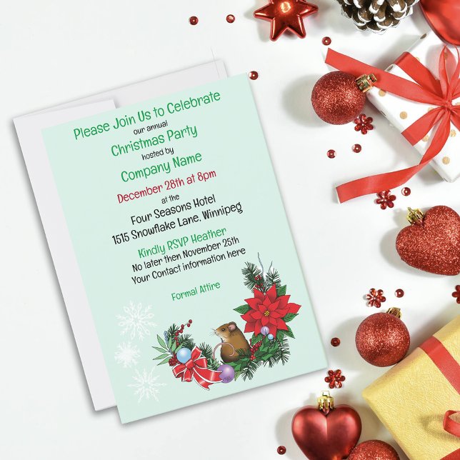 Christmas Mouse Wreath Invitation (Creator Uploaded)