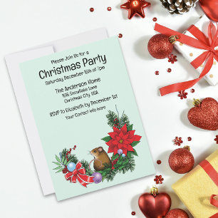 Christmas Mouse Wreath Invitation