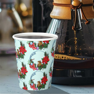 Christmas Mouse Wreath Paper Cups