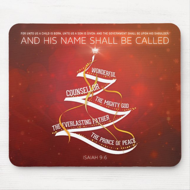 Christmas Mousepad - Isaiah 9:6 Bible Verse (Front)