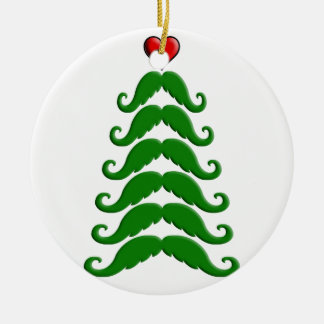 Christmas Moustache Tree Ceramic Tree Decoration