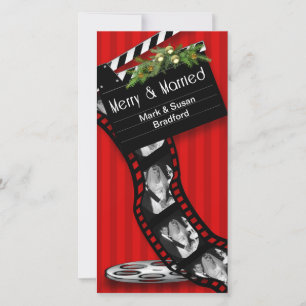 CHRISTMAS MOVIE FILM STRIP - MERRY,MARRIED HOLIDAY CARD