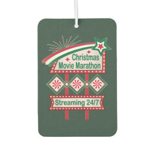 Christmas Movie Marathon Retro Marquee Festive Car Air Freshener