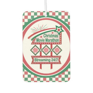 Christmas Movie Marathon Retro Marquee Festive Car Air Freshener