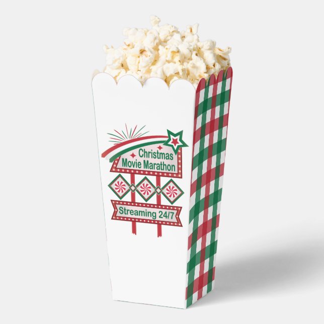 Christmas Movie Marathon Retro Marquee Festive Favour Box (Popped)