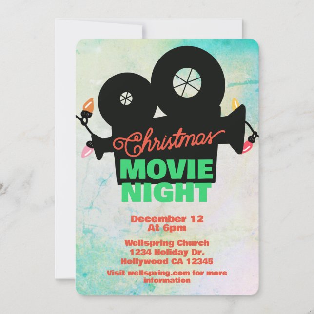 Christmas Movie Night Event Invitation (Front)
