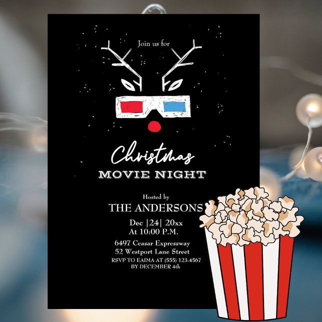 Christmas Movie Night  Invitation  (Creator Uploaded)