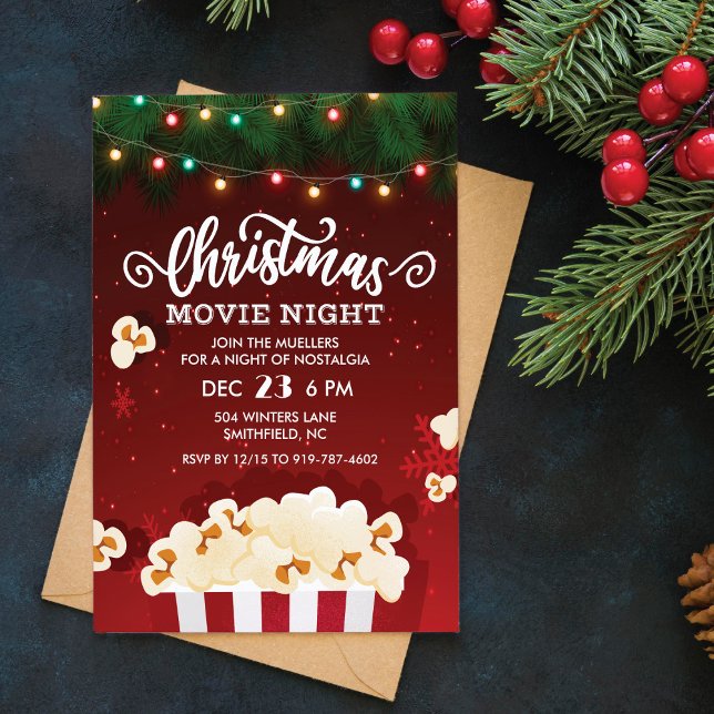 Christmas Movie Night Invitation (Creator Uploaded)
