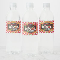 Christmas Movie Night Water Bottle Label