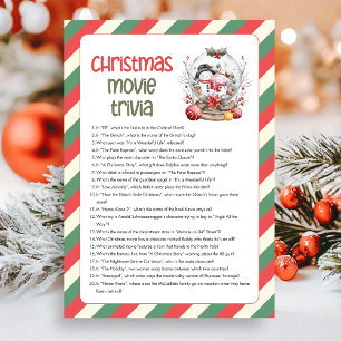 Christmas Movie Trivia  Game Holiday Card