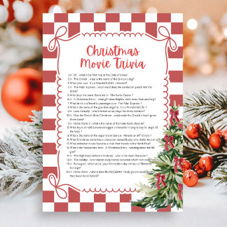 Christmas Movie Trivia  Game Holiday Card