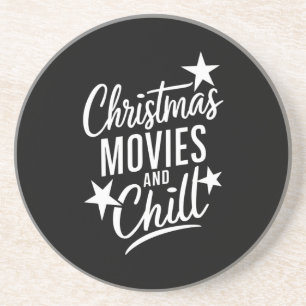Christmas Movies And Chill Family Xmas Gift Coaster