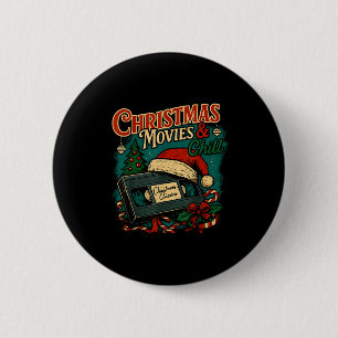 Christmas Movies Chill Retro Vhs Holiday Nostalgia 6 Cm Round Badge