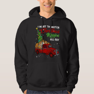 Christmas Movies Funny Sheltie Movies Red Truck Ch Hoodie