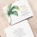 Christmas Moving Address Palm Tree Announcement<br><div class="desc">Christmas Holiday Coastal Moving Palm Tree Announcement you can easily customise by clicking the "Personalise" button. Add your custom message and names on the reverse side</div>