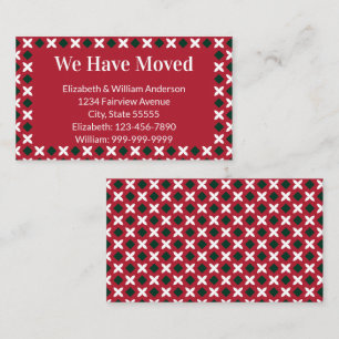 Christmas Moving Announcement Red Green and White