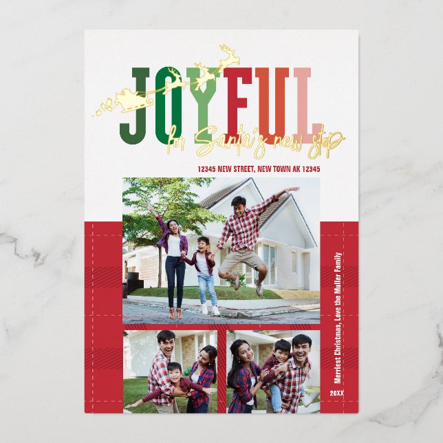 Christmas Moving Announcement, Santa's New Stop (Front)