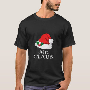 Christmas Mr Claus Matching Pajama Mens Santa Hat  T-Shirt