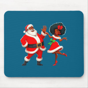 Christmas Mr Santa Mrs Claus Dancing African Ameri Mouse Pad