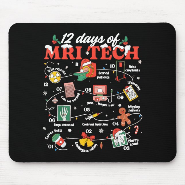 Christmas Mri Tech 12 Days Of Mri Technician New M Mouse Pad (Front)