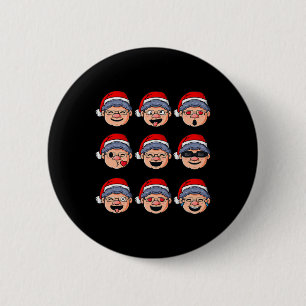 Christmas Mrs Claus Faces Fun Boys Girls Kids Xmas 6 Cm Round Badge