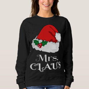 Christmas Mrs. Claus Matching Pajama Santa Hat X-m Sweatshirt