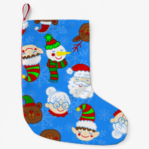 christmas mrs claus santa elf bear reindeer small christmas stocking