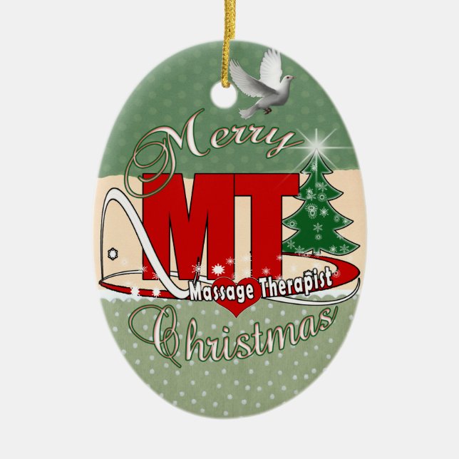 CHRISTMAS MT  Massage Therapist Ceramic Tree Decoration (Front)