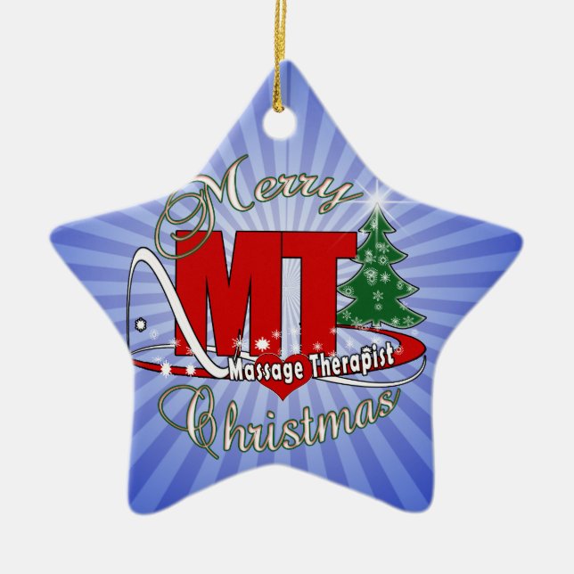 CHRISTMAS MT  Massage Therapist Ceramic Tree Decoration (Front)