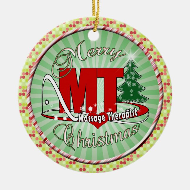 CHRISTMAS MT  Massage Therapist Ceramic Tree Decoration (Front)
