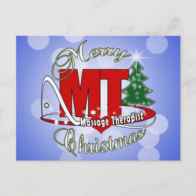CHRISTMAS MT  Massage Therapist Holiday Postcard (Front)