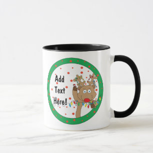 Christmas Mug 11 oz. Reindeer Personalise