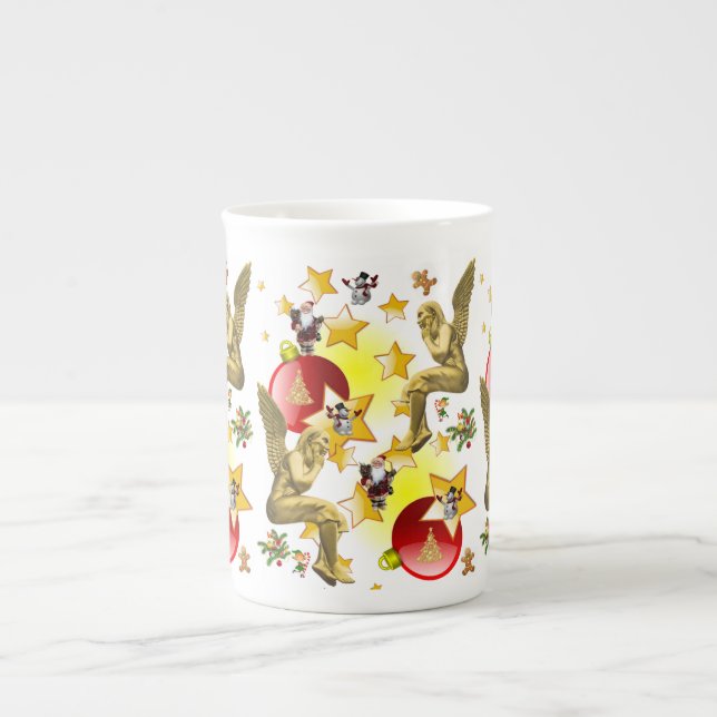 Christmas Mug, Angel Bone China Mug (Front)