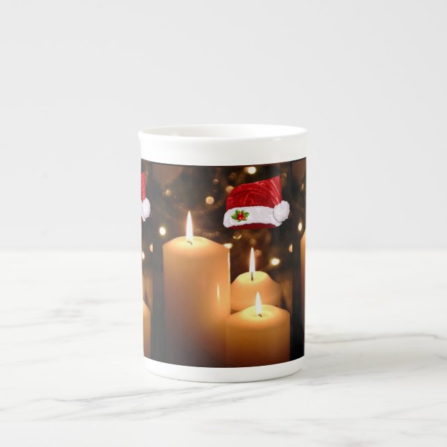 Christmas Mug, Christmas Candle Bone China Mug (Front)