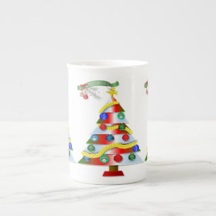 Christmas Mug, Christmas Tree Bone China Mug