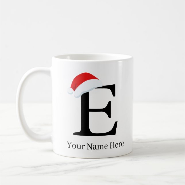 Christmas Mug "D" Initial (Left)