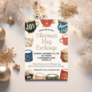Christmas Mug Exchange, Mug Swap Holiday Party Invitation