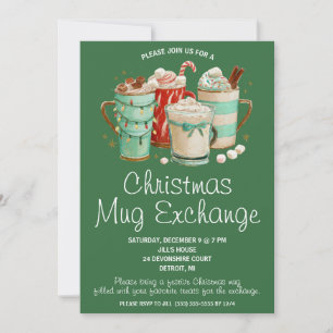 Christmas Mug Exchange, Mug Swap Holiday Party Invitation