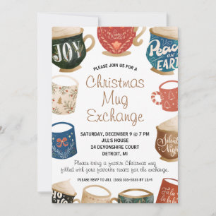 Christmas Mug Exchange, Mug Swap Holiday Party Invitation
