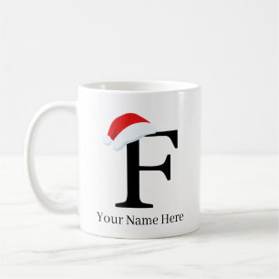 Christmas Mug "F" Initial