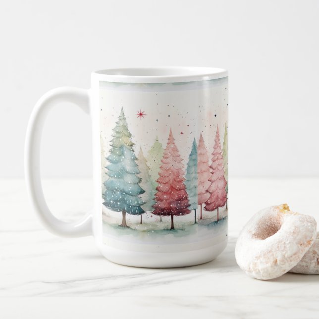 Christmas Mug, Holiday Coffee Cup, Gift Giving Ide Mug (With Donut)