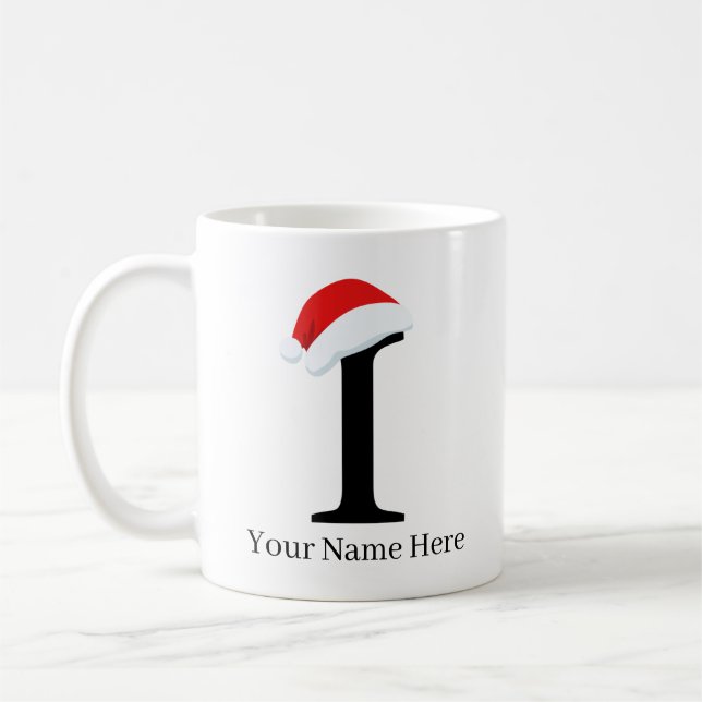 Christmas Mug "I" Initial (Left)