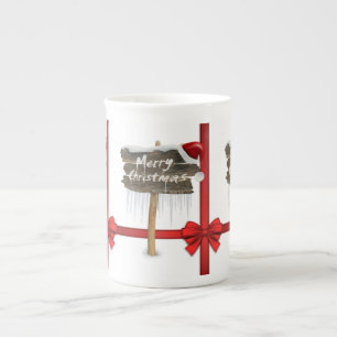 Christmas Mug, Merry Christmas Bone China Mug