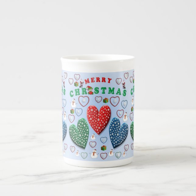 Christmas Mug, Merry Christmas Bone China Mug (Front)