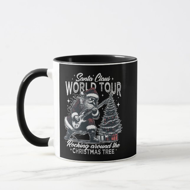 Christmas Mug Retro Rock Santa Claus (Left)