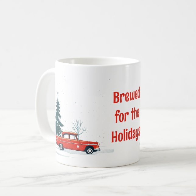 Christmas Mug | Rustic Nordic Holiday Design (Front Left)