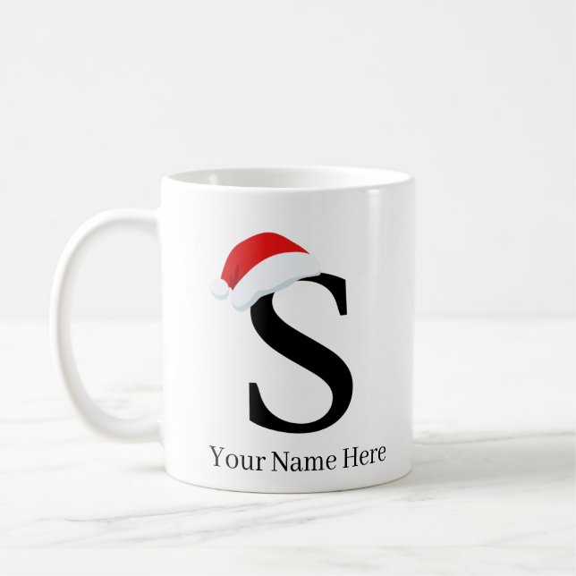Christmas Mug "S" Initial (Left)