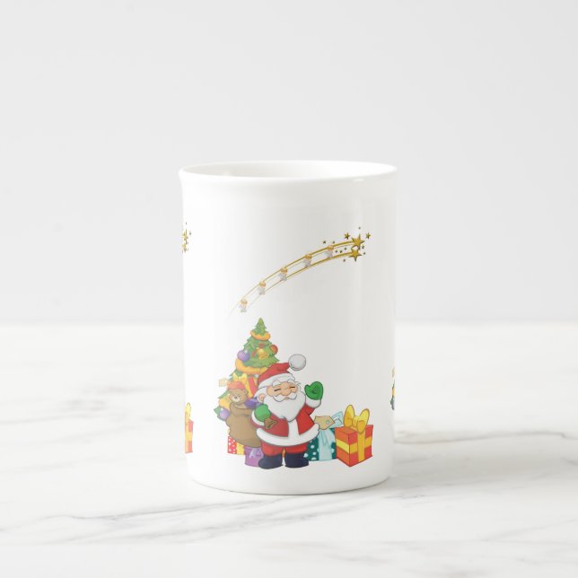 Christmas Mug, Santa Bone China Mug (Front)