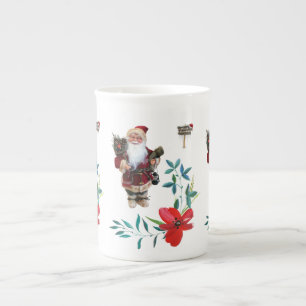 Christmas Mug, Santa Bone China Mug