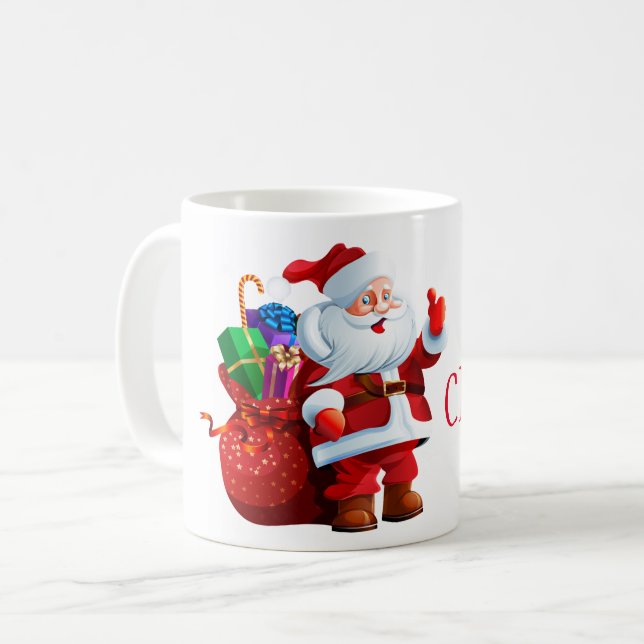 Christmas Mug-Santa Coffee Mug (Front Left)